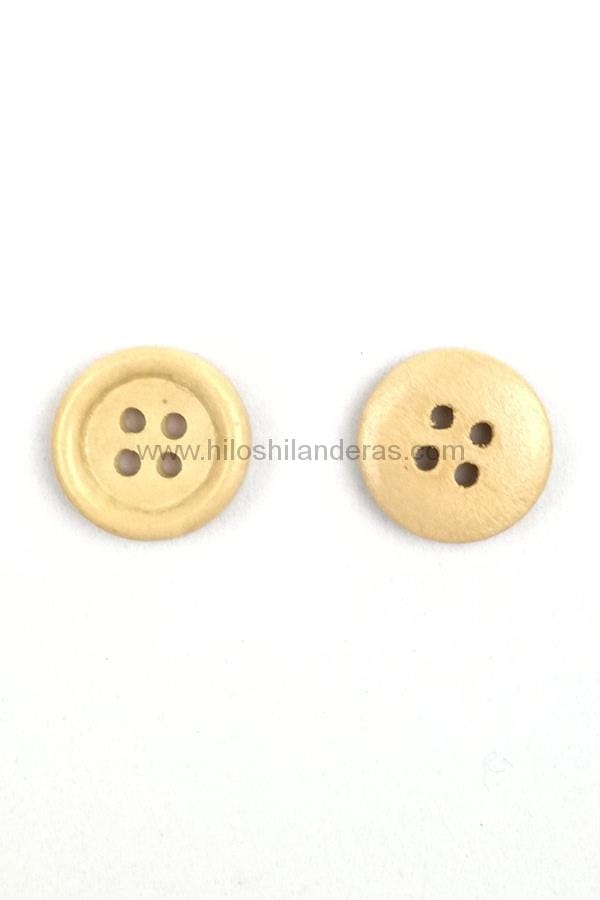 Botón de madera 15 mm 4 agujeros. Artículos para costureras. Mercería online.