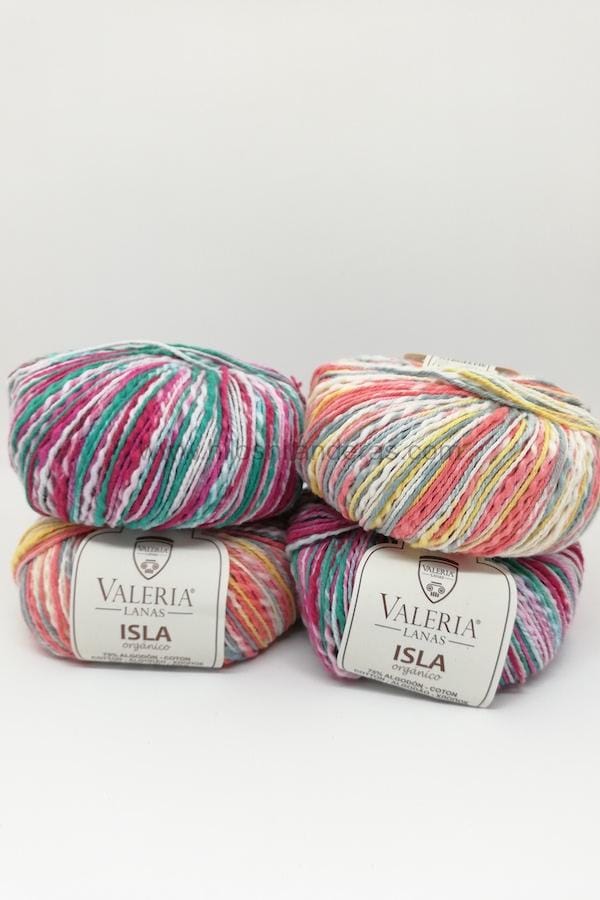 Ovillo algodón y lino orgánico de Valeria Lanas 50 gr mod. Isla Stampa