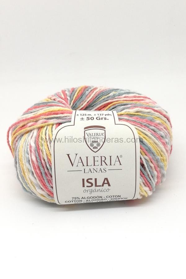 Ovillo algodón y lino orgánico de Valeria Lanas 50 gr mod. Isla Stampa