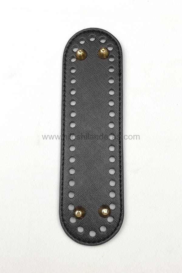 Base para bolso perforada ovalada medida 18 x 5 cm en color negro. Complementos para bolsos. Mercería online.