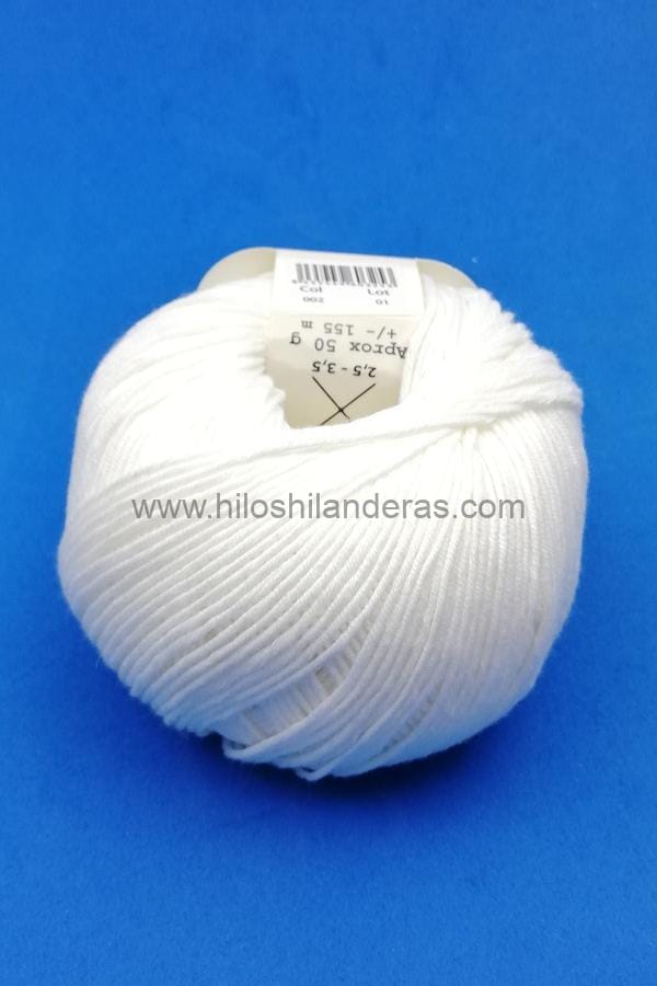 Ovillo de algodón egipcio 100%, doble peinado y gaseado  Rubí Natural 50gr. Hilos y lanas orgánicos. Lino natural