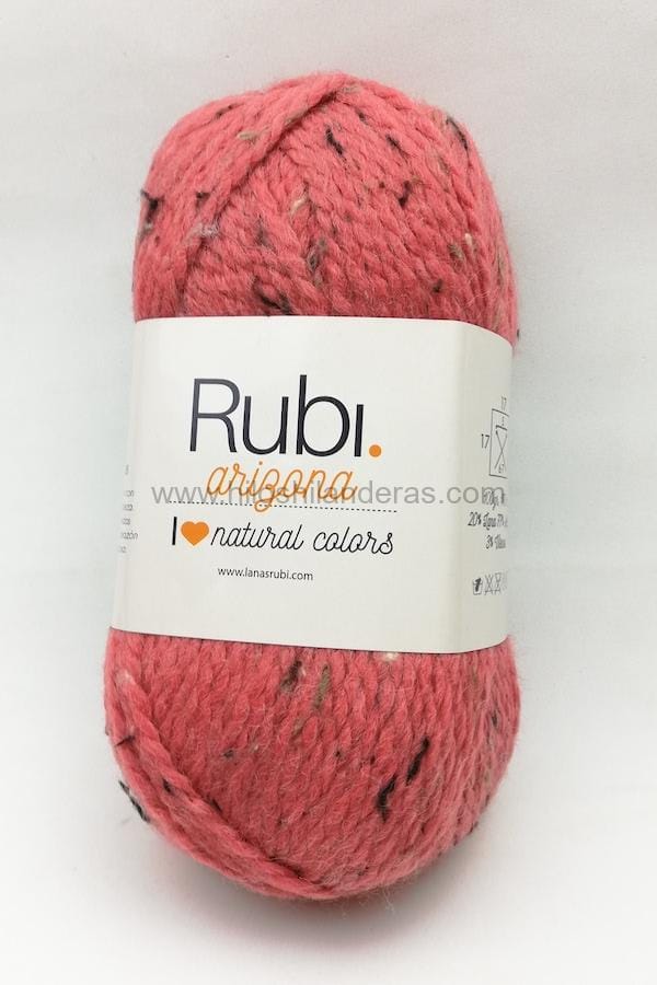 Madeja de lana tweed de 100 gr Rubí Arizona para agujas de 5 - 6 mm de grosor. Lanas en colores naturales y originales. Hilos y lanas ecológicos. Mercería online. Haz tu compra ahora