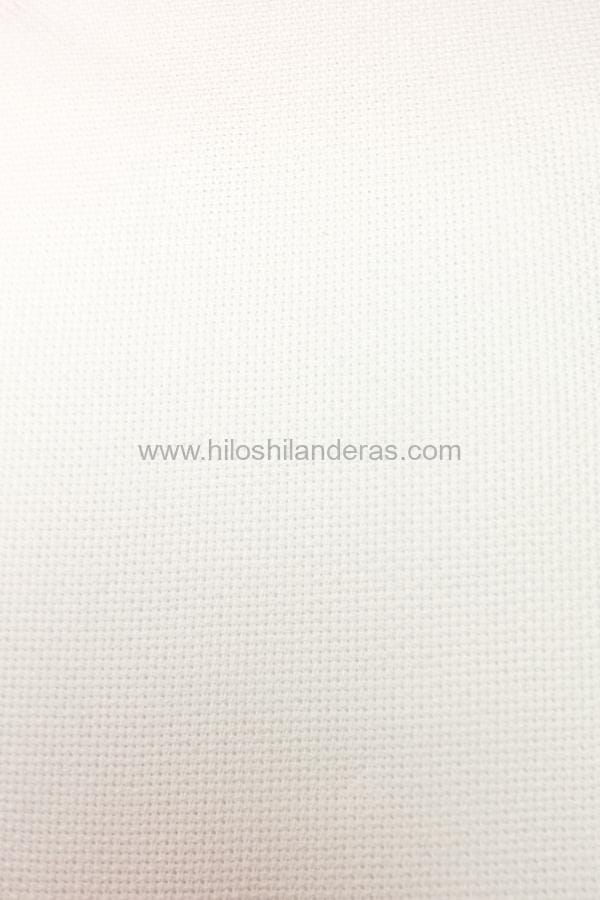 Tela Aída para bordar 16ct (6 puntos/centímetro) de 100% algodón blanco de 150 cm de ancho. Mercería online.