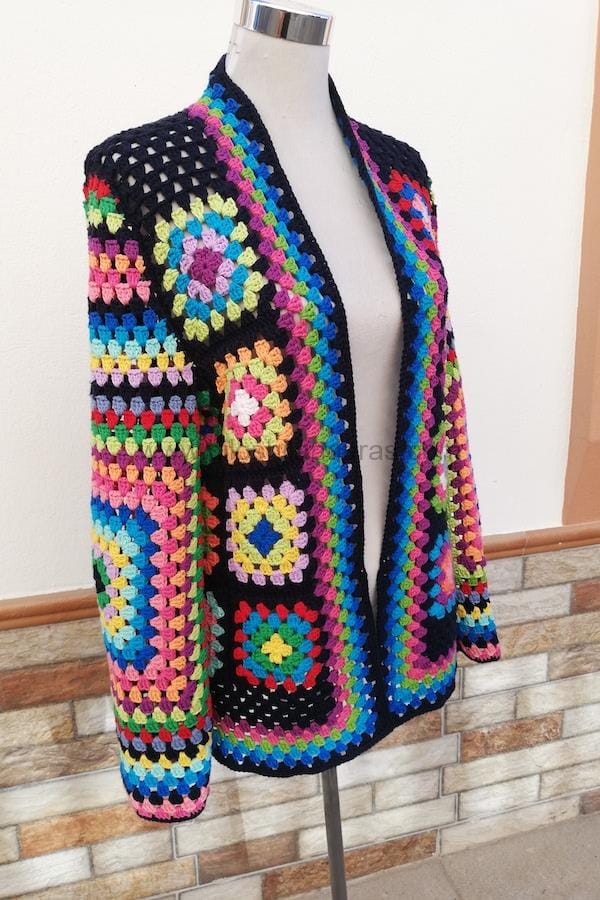 Hay una tendencia Prescripción regional Chaqueta Granny Crochet mod. Colourfull hecho a mano » Hilos & Hilanderas