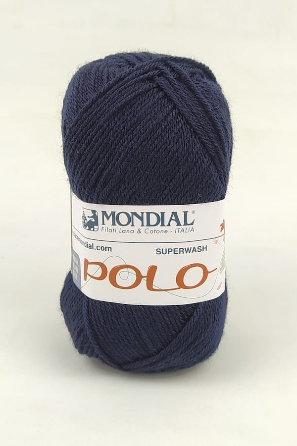 Madeja de lana Mondial Polo de 50 gr (200 metros) para agujas de 3 - 3,5 mm. Compuesta por lana merino virgen y fibra acrílica. Tratamiento Superwhash. Tienda de hilos y lanas en Sevilla. Ojos de seguridad para amigurumis. Mercería online en Bormujos
