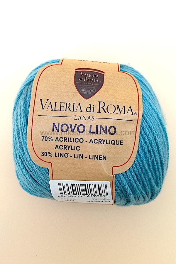 Ovillo de lino de Valeria di Roma 50 gr (110 metros) mod. Novolino. Para agujas de tricotar de 3 - 4 mm y de crochet de 3 - 3,5 mm