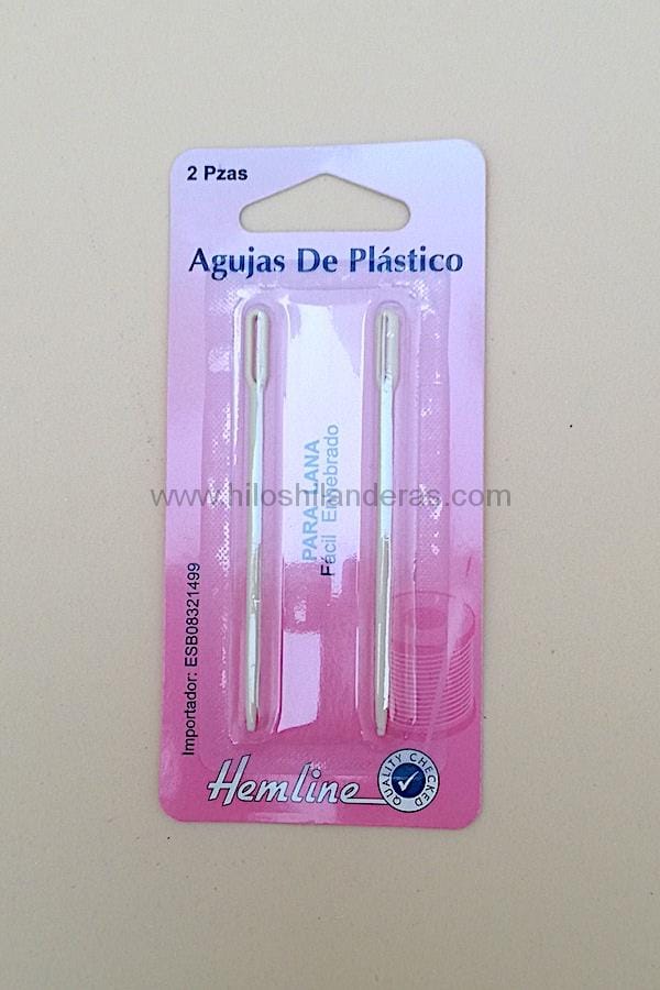 Pack 2 agujas laneras de plástico de fácil enhebrado Hemline. Artículos para costura. Mercería online barata. Primeras marcas. Enviamos a tu domicilio.