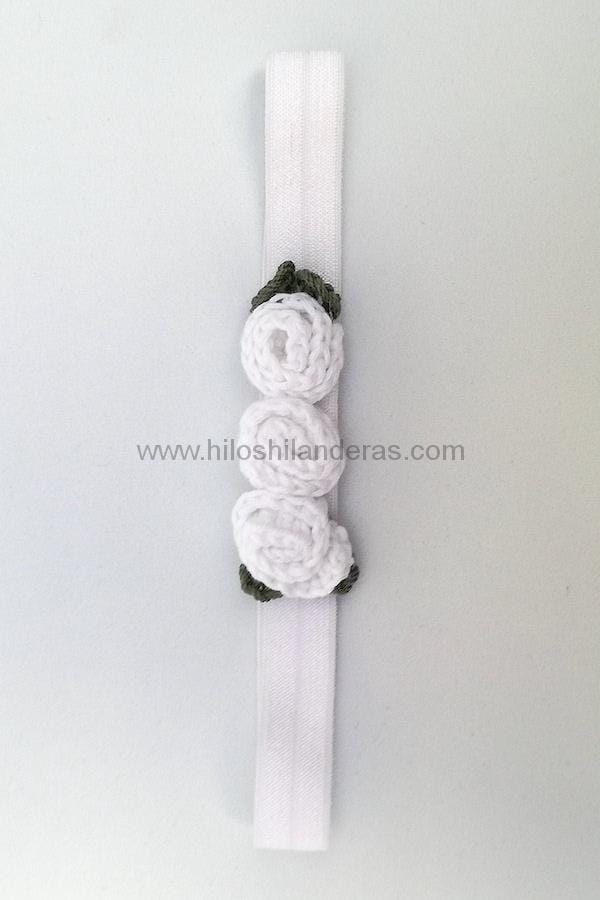 Diadema suave para bebé con flores de crochet y vistosa felpa con elástico