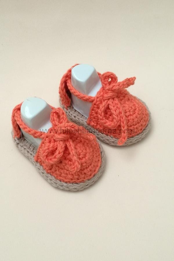 Patucos sandalias crochet en algodón para bebé mod. Espadriles. Hechos a mano. Elige el color que quieras. Handmade. Ropa para bebés.