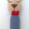 Sonajero de algodón crochet amigurumi mod. Osito. Hecho a mano. Juguete a crochet ideal para recién nacidos. Mercería online. Encargos a medida.