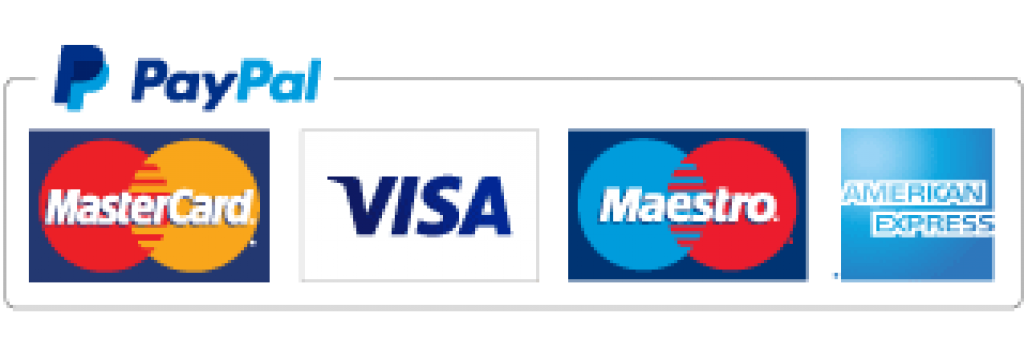 Pago con Paypal. Tarjeta de crédito débito VISA MasterCard, American Express