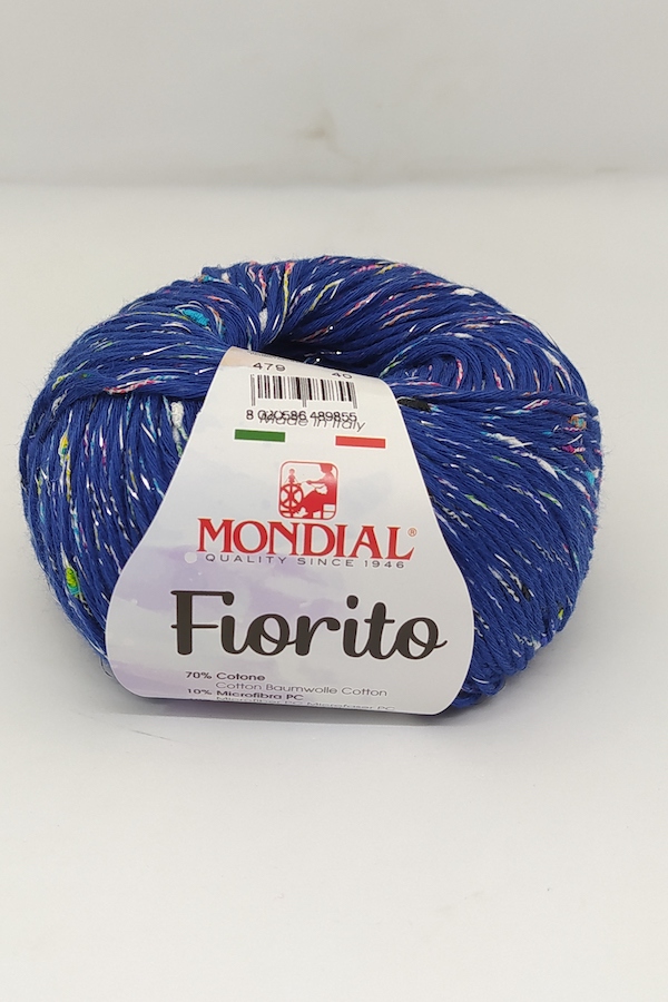 Madeja de algodón Mondial Fiorito de 50 gr para tejer con agujas de 3-4 mm. Tienda de hilos y lanas en El Aljarafe. Clases de crochet, amigurumis